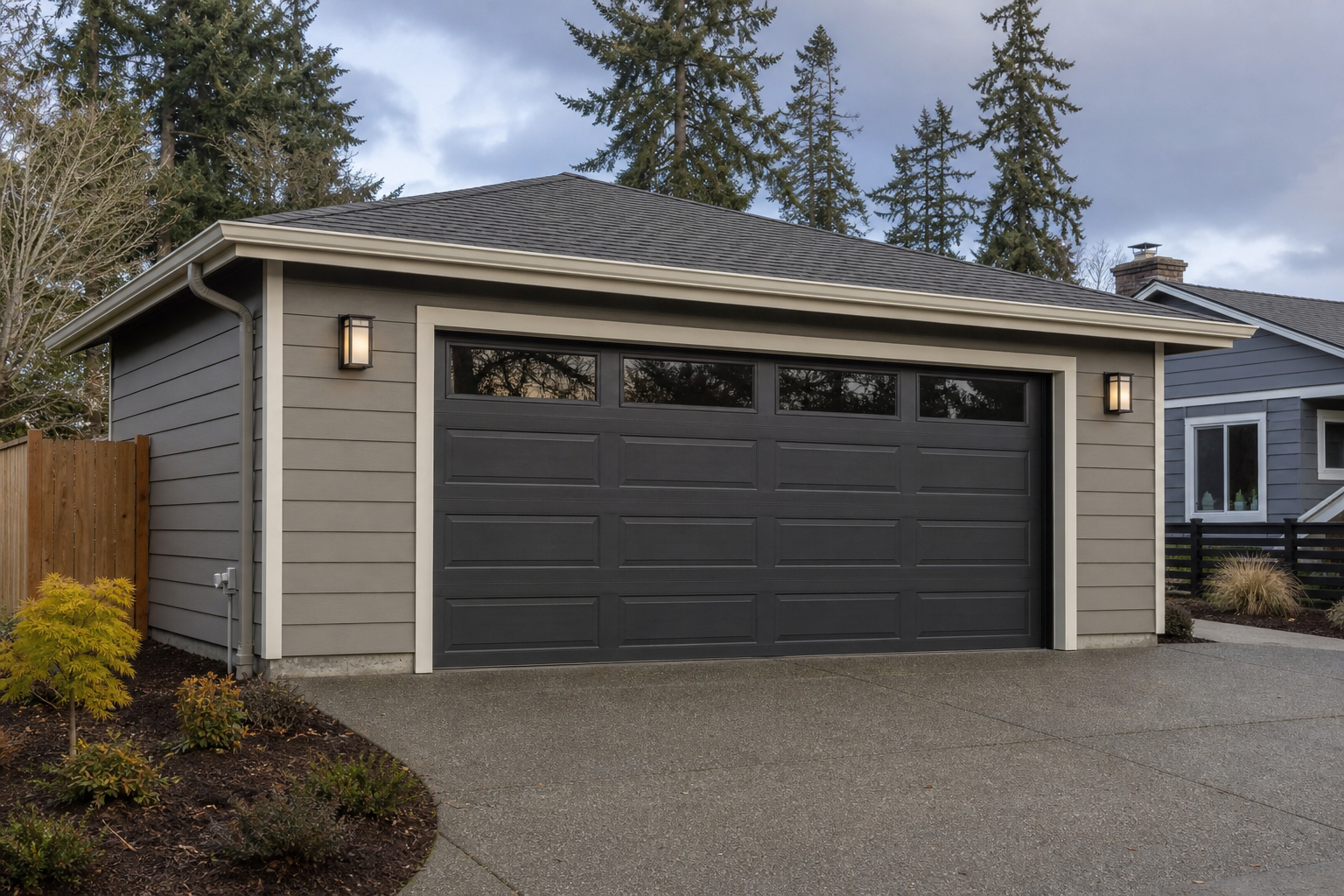 Lakewood home exterior with a visible garage door in natural daylight